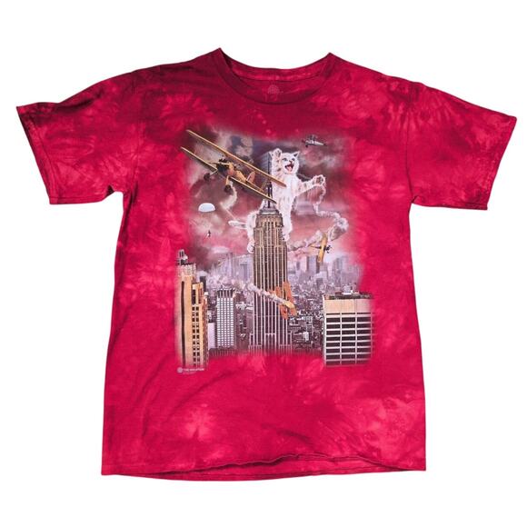 The Mountain Cat Graphic Tee Catzilla King Kong Men Large Grunge Novelty Kitsch - Picture 1 of 4